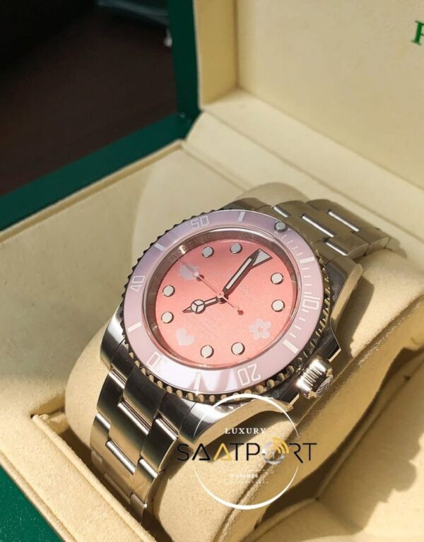 Rolex Submariner Blaken Pembe Kadran 904L Çelik Super Clone ETA