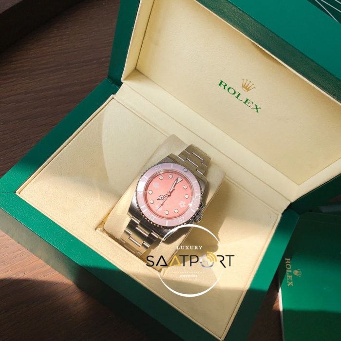 Rolex Submariner Blaken Pembe Kadran 904L Çelik Super Clone ETA