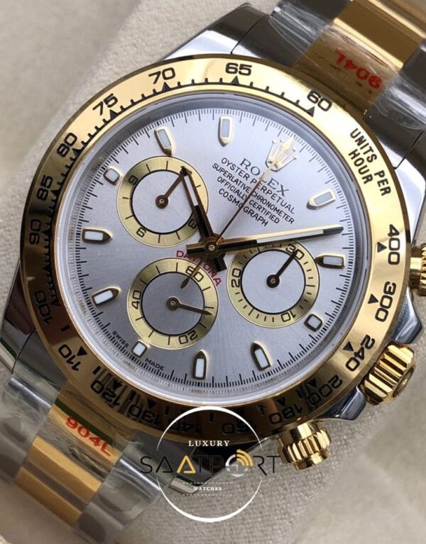 Rolex Cosmograph Daytona 116523 Gri Kadran Gold Bezel Super Clone ETAV