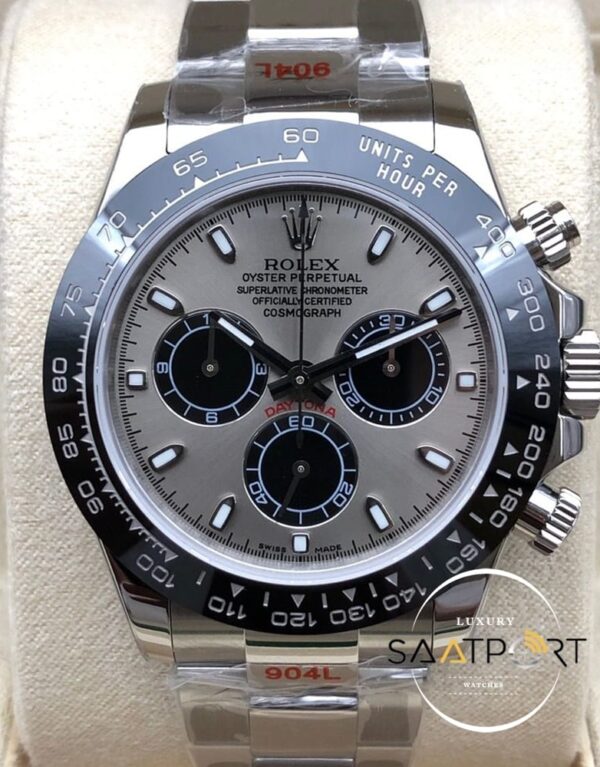 Rolex Cosmograph Daytona Siyah Bezel 116519LN Gri Kadran Super Clone ETA