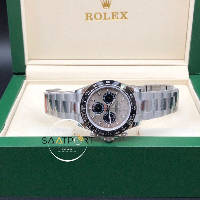 Rolex Cosmograph Daytona Siyah Bezel 116519LN Gri Kadran Super Clone ETA