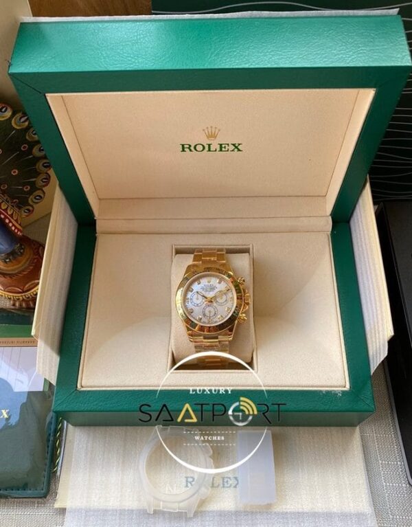 Rolex Cosmograph Daytona 116523 Taşlı Beyaz Kadran Super Clone ETA