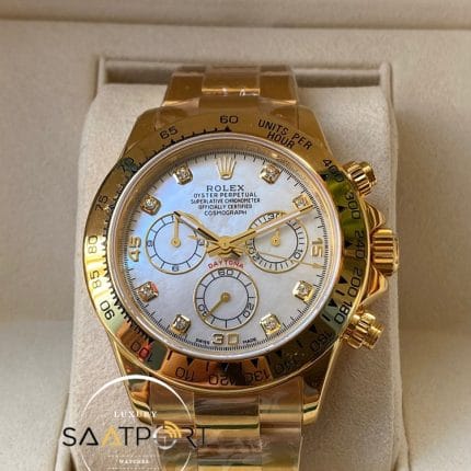 Rolex Cosmograph Daytona 116523 Taşlı Beyaz Kadran Super Clone ETA