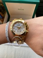 Rolex Cosmograph Daytona 116523 Taşlı Beyaz Kadran Super Clone ETA