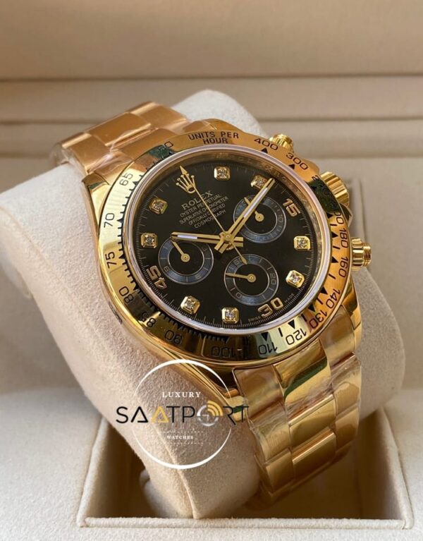 Rolex Cosmograph Daytona 116523 Taşlı Siyah Kadran Super Clone ETA