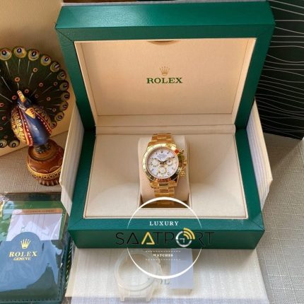 Rolex Cosmograph Daytona 116523 Beyaz Kadran Gold Kasa Super Clone ETA