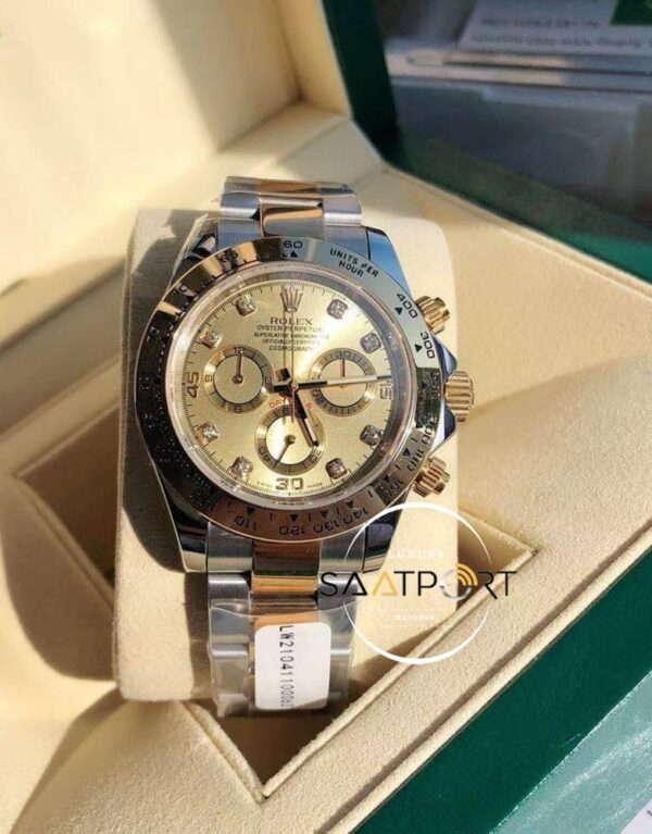 Rolex Cosmograph Daytona 116523 Taşlı Gold Kadran Gold Kasa Super Clone ETA