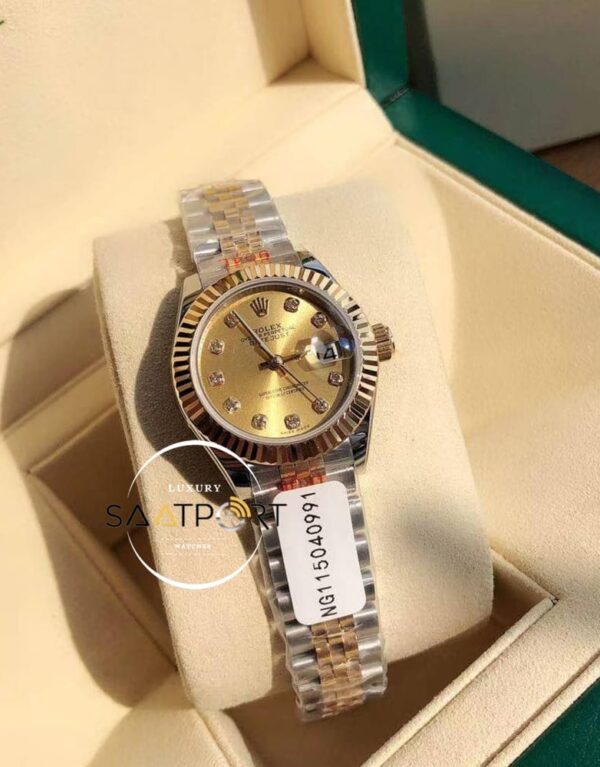 Rolex Datejust Taşlı Gold Kadran Jubile Kordon Super Clone ETA