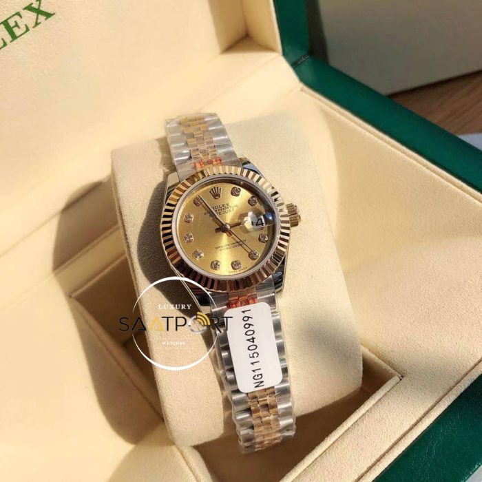 Rolex Datejust Taşlı Gold Kadran Jubile Kordon Super Clone ETA