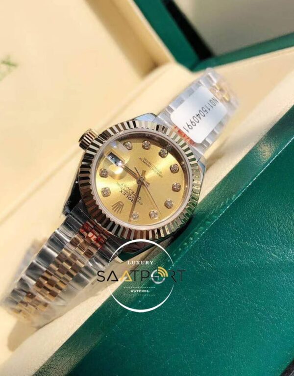 Rolex Datejust Taşlı Gold Kadran Jubile Kordon Super Clone ETA