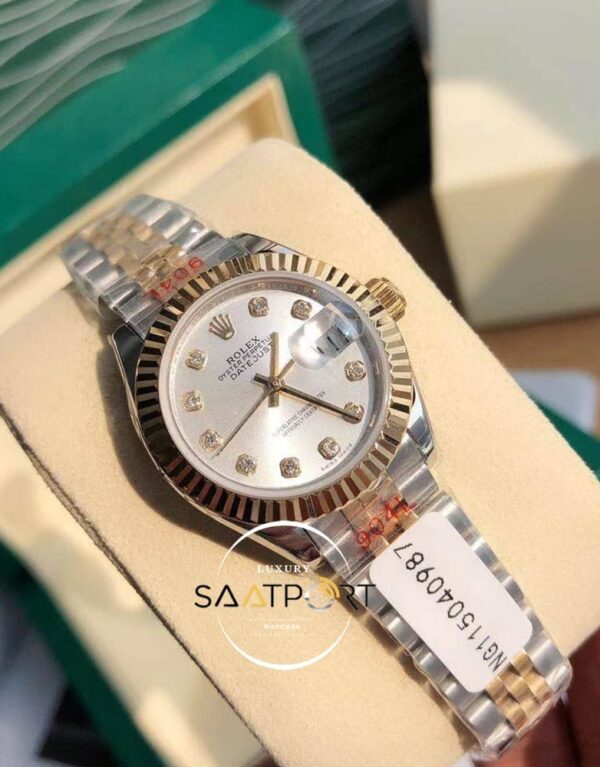Rolex Datejust Taşlı Gri Kadran Jubile Kordon Super Clone ETA