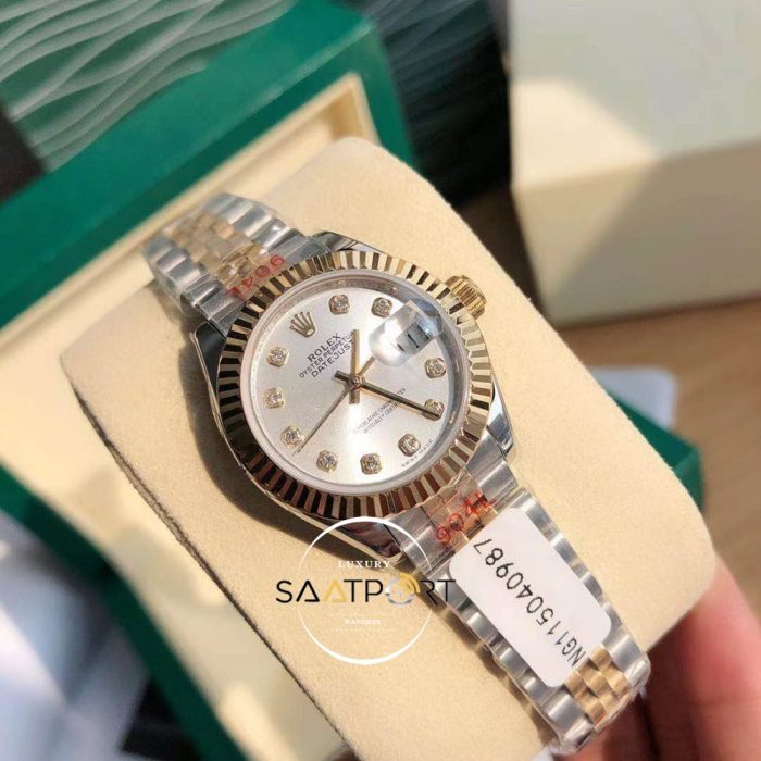 Rolex Datejust Taşlı Gri Kadran Jubile Kordon Super Clone ETA