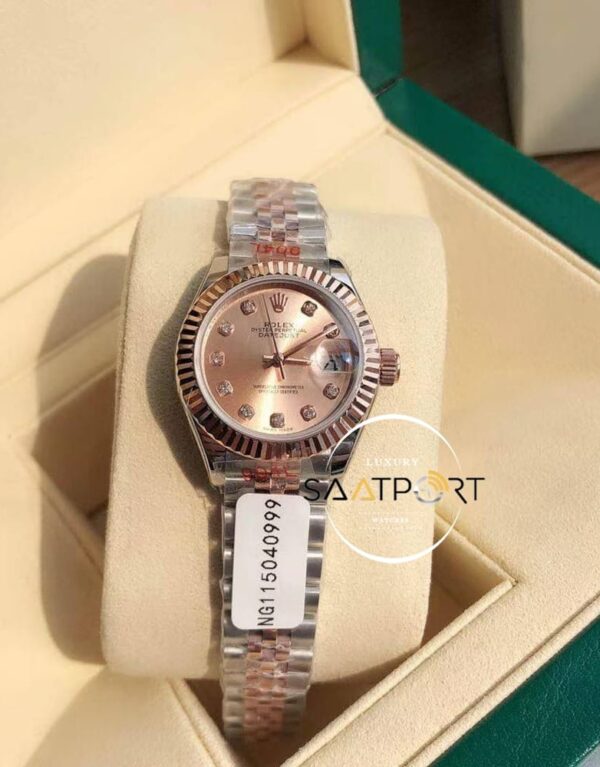 Rolex Datejust Taşlı Gül Kadran Jubile Kordon Super Clone ETA