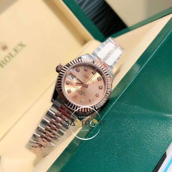 Rolex Datejust Taşlı Gül Kadran Jubile Kordon Super Clone ETA