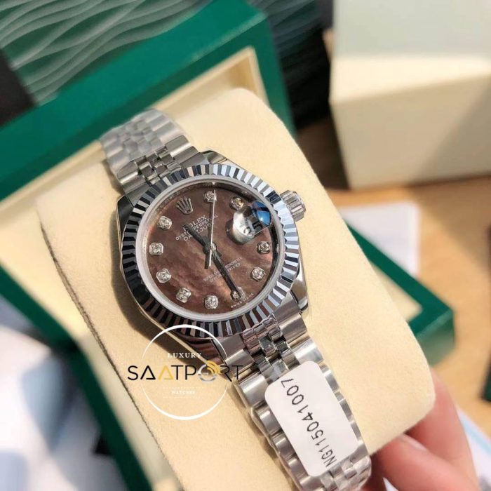 Rolex Datejust 126201 Taşlı Kahverengi Kadran Super Clone ETA