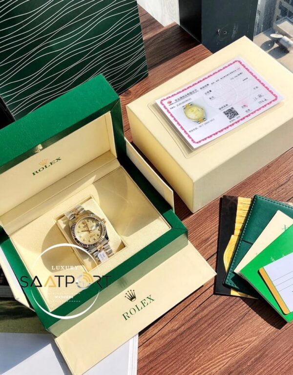 Rolex Datejust 116200 Oyster Özel Seri Taşlı Gold Kadran Super Clone ETA