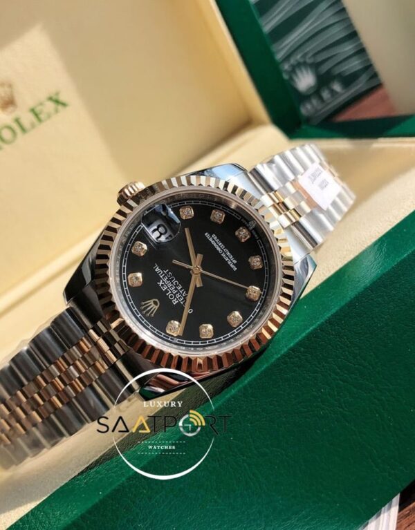 Rolex Datejust 126233 Taşlı Siyah Kadran Jubile Kordon Super Clone ETA