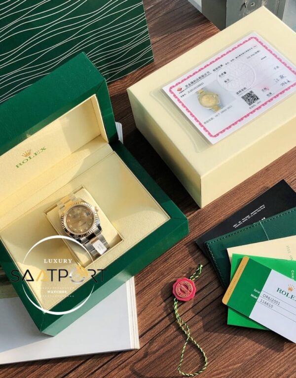 Rolex Datejust 126233 Taşlı Gold Kadran Oyster Super Clone ETA