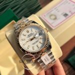 Rolex Datejust 126231 Tırtıklı Gold Bezel Beyaz Kadran Super Clone ETA