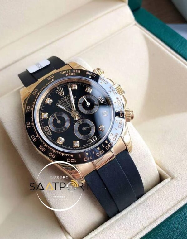 Rolex Cosmograph Daytona Yeni 42mm Taşlı Siyah Kadran Super Clone ETA