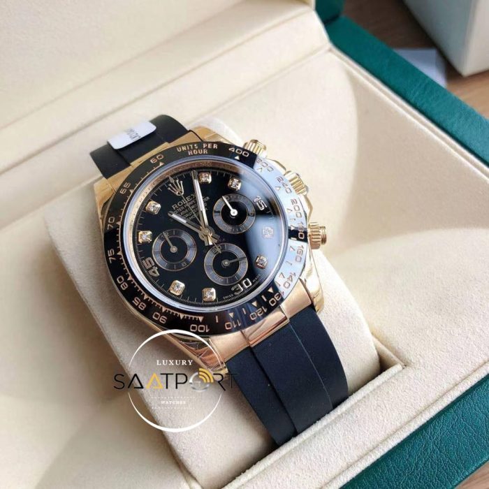 Rolex Cosmograph Daytona Yeni 42mm Taşlı Siyah Kadran Super Clone ETA