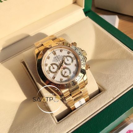 Rolex Cosmograph Daytona 116508LN Taşlı Beyaz Kadran Super Clone ETA