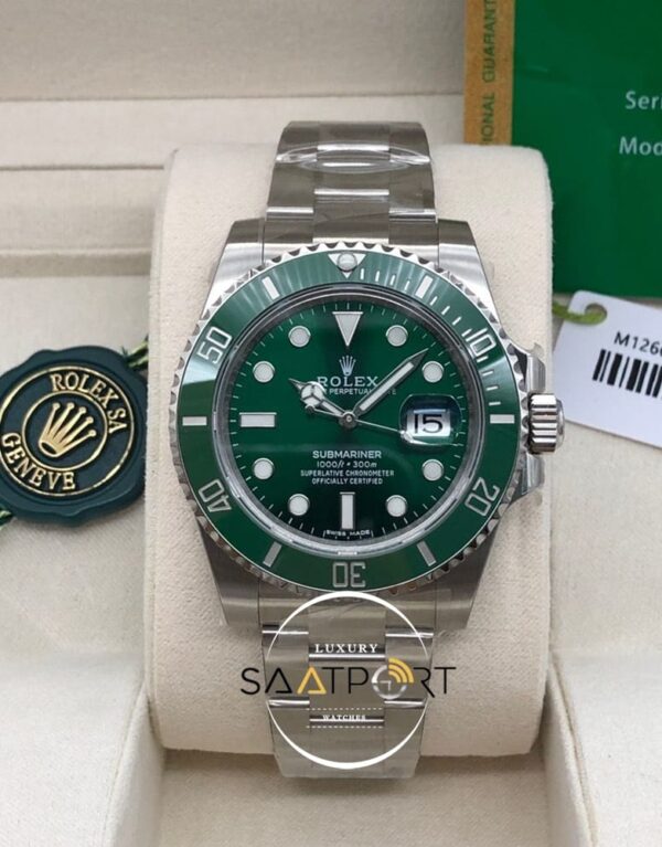 Rolex Submariner 116610LV Yeşil Kadran Hulk Noob 904L Çelik Super Clone ETA