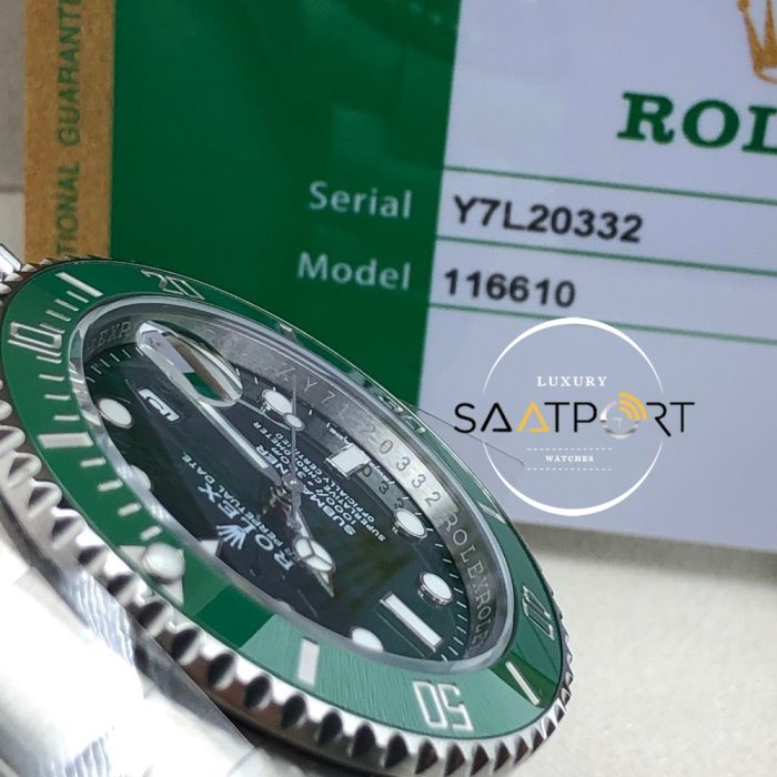 Rolex Submariner 116610LV Yeşil Kadran Hulk Noob 904L Çelik Super Clone ETA