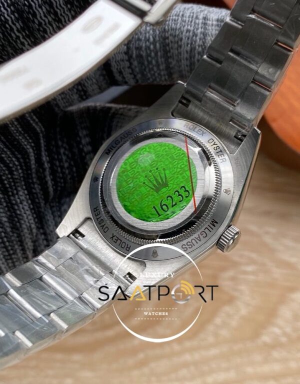 Rolex Milgauss 904L Çelik Kasa Mavi Kadran Düz Çelik Bezel Otomatik Mekanizma