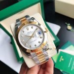 Rolex Datejust II 126303 Taşlı Gri Kadran Düz Gold Bezel Oyster Çelik Kordon