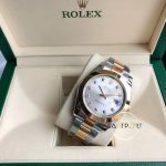 Rolex Datejust II 126303 Taşlı Gri Kadran Düz Gold Bezel Oyster Çelik Kordon