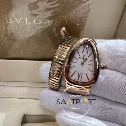 Bvlgari Serpenti Yılan Serisi Beyaz Kadran Full Gold Kasa