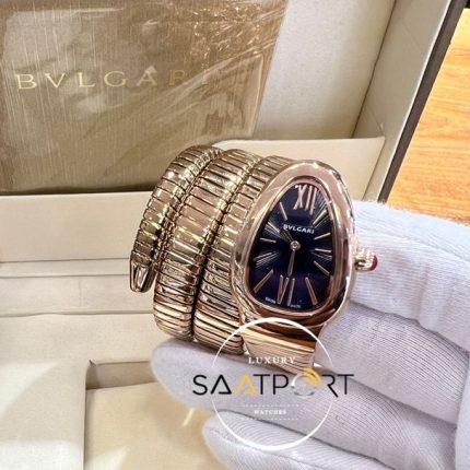 Bvlgari Yılan Serpenti Gold Kasa Roma Rakamlı Siyah Kadran