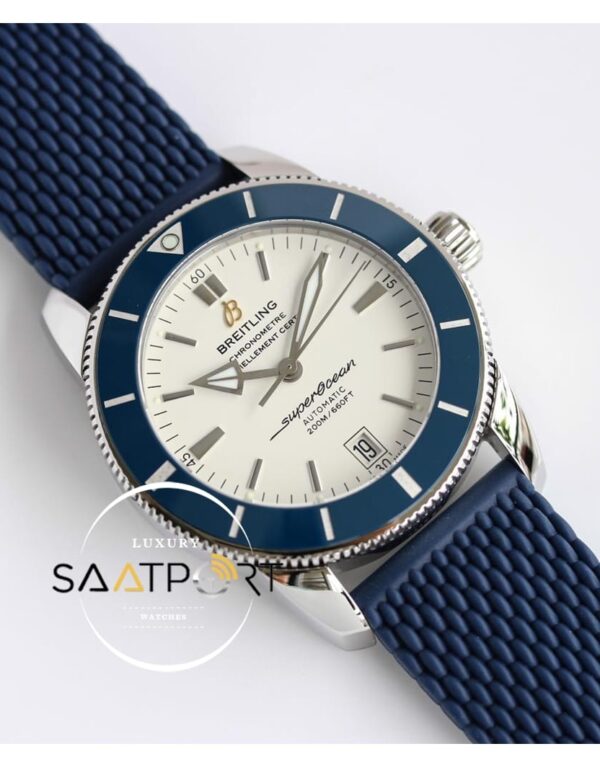 Breitling Otomatik Superocean 42mm Heritage II B20 Mavi Bezel Üzerinde Beyaz Kadran ETA