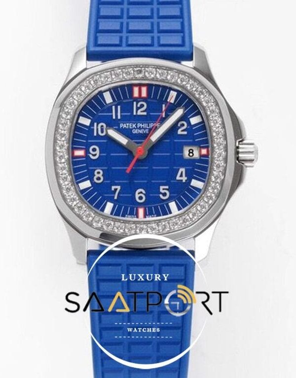 Patek Philippe 5067A-025 Lady Aquanaut Luce Çelik Kasa Taşlı Bezel Mavi Kadran