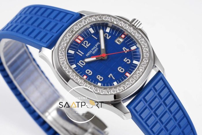 Patek Philippe 5067A-025 Lady Aquanaut Luce Çelik Kasa Taşlı Bezel Mavi Kadran