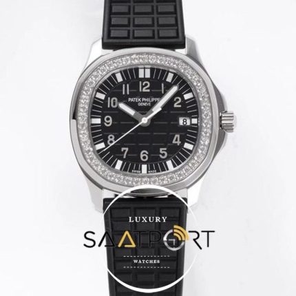 Patek Philippe Lady Aquanaut Luce 5067A-001 Çelik Kasa Taşlı Bezel Siyah Kadran