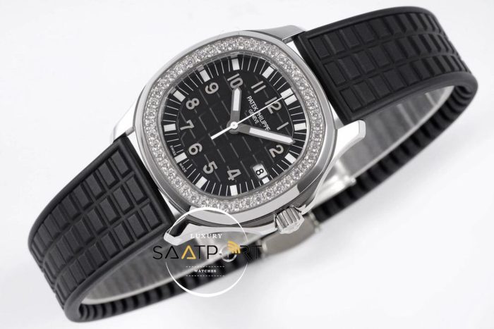 Patek Philippe Lady Aquanaut Luce 5067A-001 Çelik Kasa Taşlı Bezel Siyah Kadran