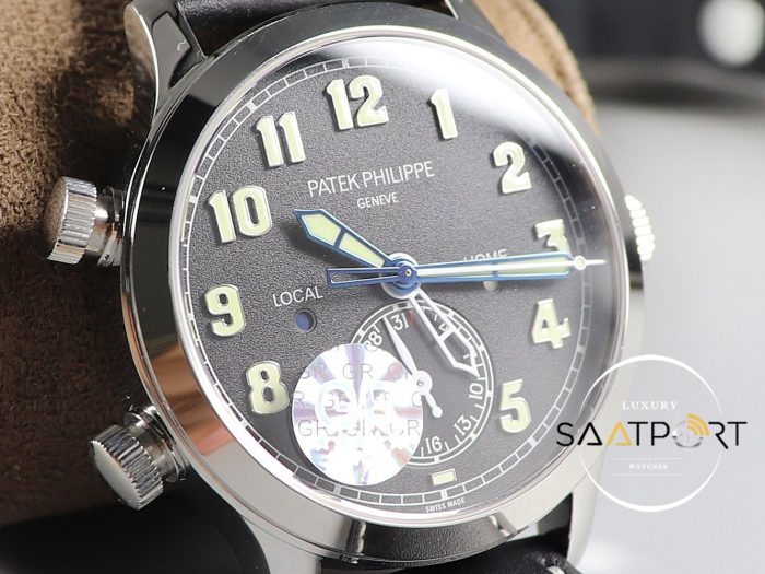 Patek Philippe Calatrava Pilot Travel Time 5524 Siyah Kadran ETA