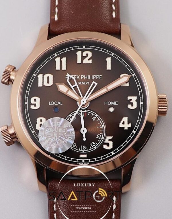 Patek Philippe Calatrava Pilot Travel Time 5524R Kahve Kadran ETA