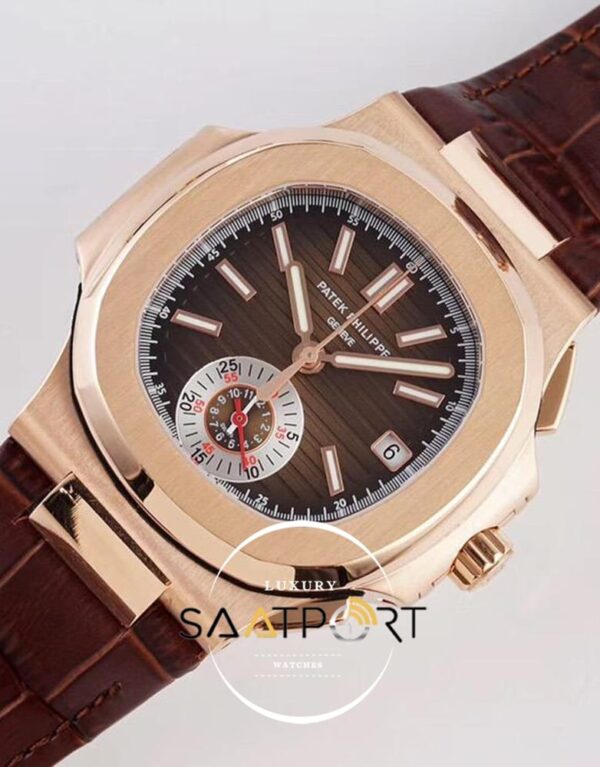 Patek Philippe Nautilus 5980R-001 Kronograf 18K Pembe Altın