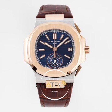 Patek Philippe Nautilus 5980R-001 Mavi Kadran 316F Çelik 18K Altın Kaplama