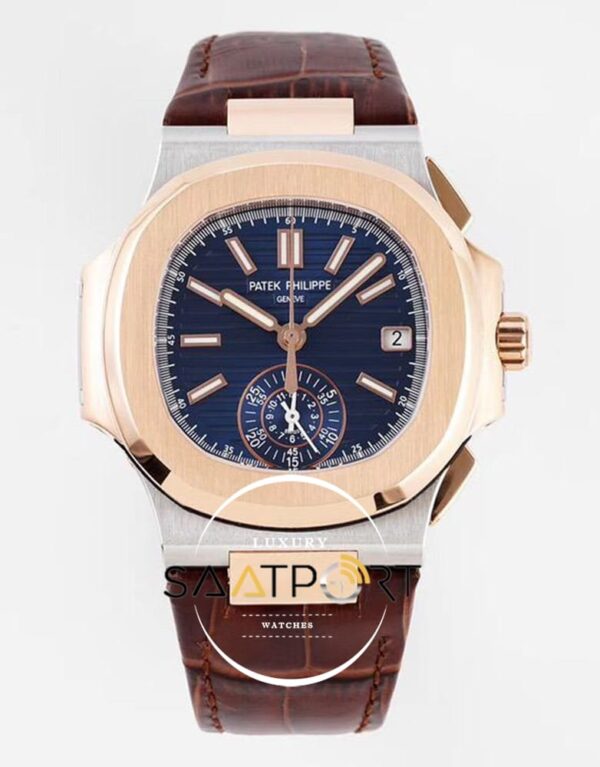 Patek Philippe Nautilus 5980R-001 Mavi Kadran 316F Çelik 18K Altın Kaplama
