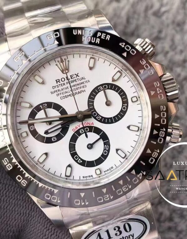 Rolex Cosmograph Daytona 116500LN Beyaz Kadran Oystersteel Super Plus Clone ETA