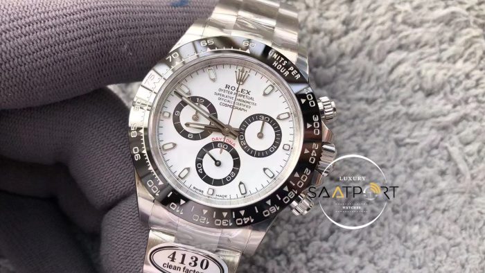 Rolex Cosmograph Daytona 116500LN Beyaz Kadran Oystersteel Super Plus Clone ETA