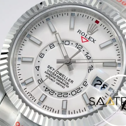 Rolex Sky-Dweller 42mm Beyaz Kadran 904L Çelik Super Clone 9001 ETA