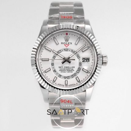 Rolex Sky-Dweller 42mm Beyaz Kadran 904L Çelik Super Clone 9001 ETA