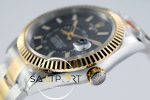 Rolex Sky-Dweller 42mm Gold Bezel Siyah Kadran 904L Çelik Super Clone 9001 ETA