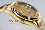 Rolex Sky-Dweller 42mm Gold Kadran Tırtıklı Bezel 904L Çelik Super Clone 9001 ETA