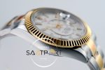 Rolex Sky-Dweller Beyaz Kadran Gold Bezel 904L Çelik Kasa 42mm Super Clone 9001 ETA